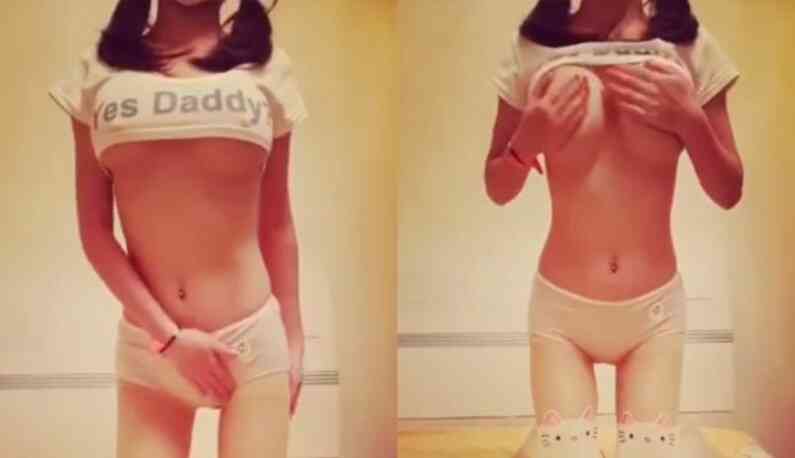 一轉身發現有巨砲!馬尾妹超強巨乳逆襲「裸照流出」那裏還無毛...(4)