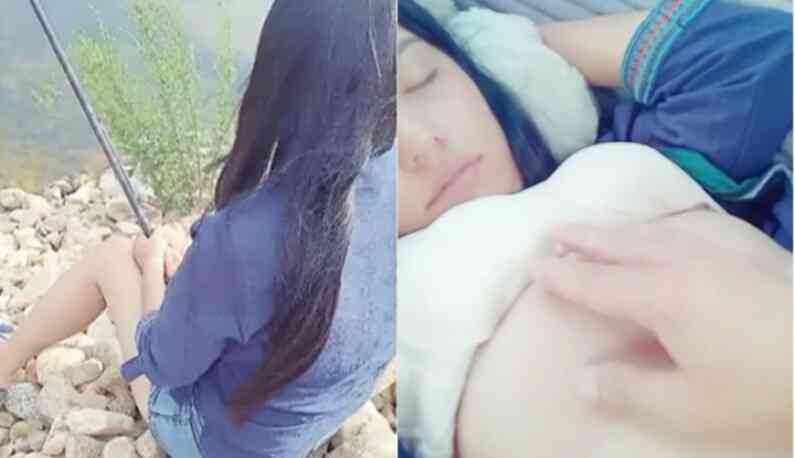 帶失戀的妹子去溪邊釣魚散心!沒想到她卻掉入桃色陷阱!被脫光「填滿」還是高潮了