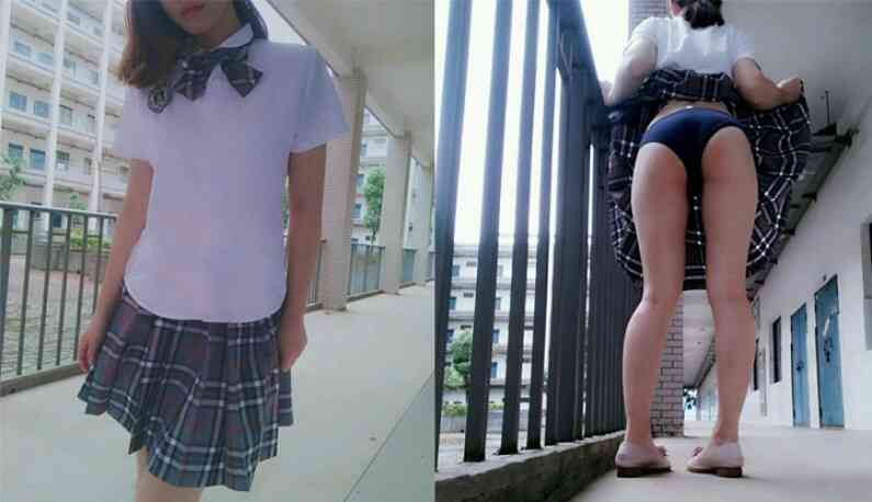 นักเรียนสาวโชว์เสียวบนอาคารเรียน ไม่กลัวครู หรืออายเพื่อนเลยนะเรา